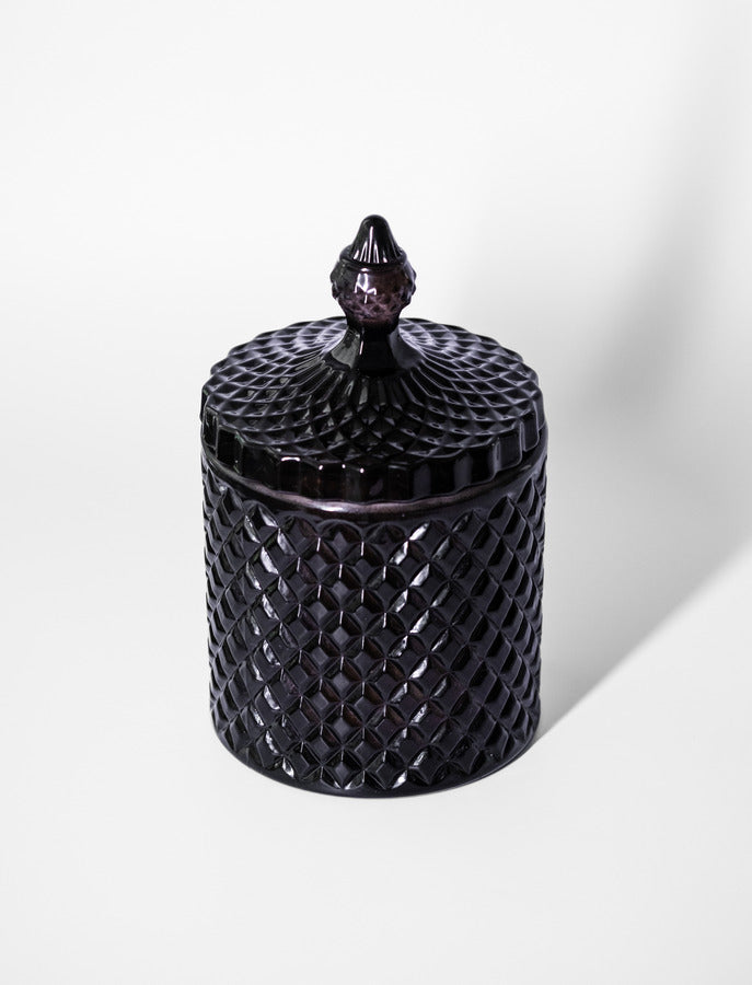 XL luxe Swit Watra kaars Glossy Black met deksel