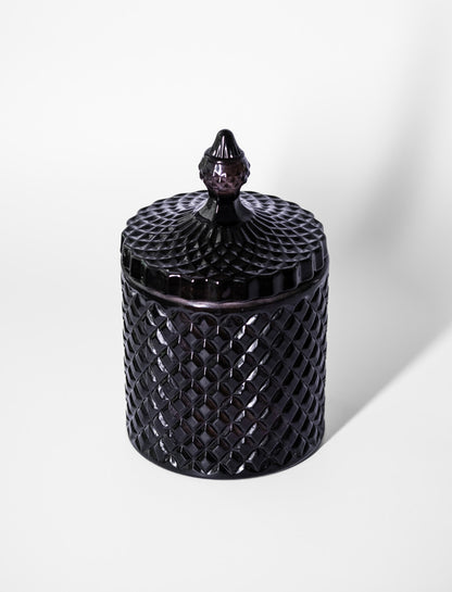 XL luxe Swit Watra kaars Glossy Black met deksel